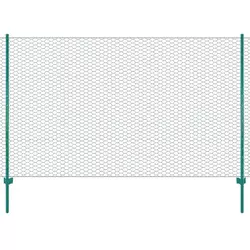 Ograda od žičane mreže sa stupovima čelična 25 x 1,5 m zelena