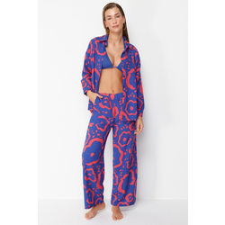 Trendyol Abstract Patterned Woven Shirt Pants Set