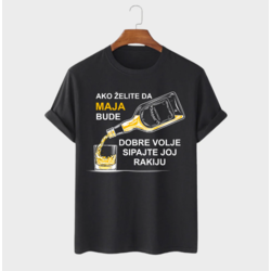 MAFIMI Ženska majica Ako želite da budem dobre volje, Crna