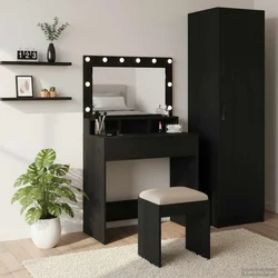 Toaletni stol Crni hrast 75,5 x 41 x 135 cm Konstruirano drvo