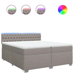 Vidaxl Box spring postelja z vzmetnico taupe 200x200 cm blago