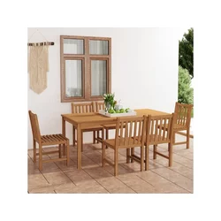 Vrtni blagovaonski set od 7 dijelova 180x90 cm masivno tikovino drvo