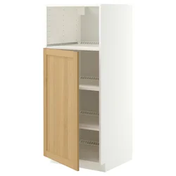 METOD Visoki element za ugradne uređaje, bela/Forsbacka hrastovina, 60x60x140 cm