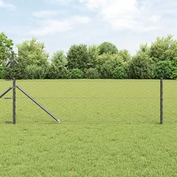 vidaXL Šesterokotna Ograja Siva 0.6x10 m Jeklo