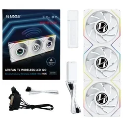 Ventilator Lian-Li UNI FAN TL Wireless LCD 120mm bela ARGB (Reverse Blade 3 pack + kontroler)