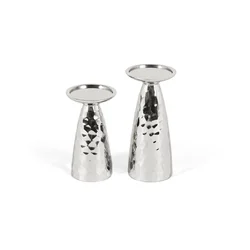 GINER Y COLOMER Komplet dveh svečnikov iz sijočega aluminija, (22147697)