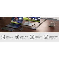 Nano USB-C Hub 7u1, sivi