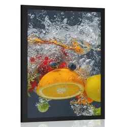 Plakat sadje v vodi - 60x90 black