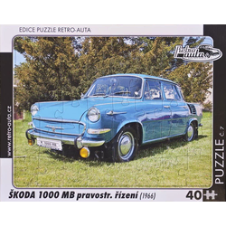 RETRO-AUTA Puzzle št. 07 Skoda 1000 MB (1966) desni pogon 40 kosov
