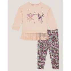Monsoon Children Komplet za bebe Fairy Sweat, Majica i helanke, Roze