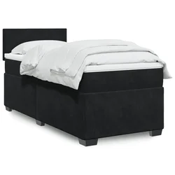 VIDAXL Box spring postelja z vzmetnico črna 80x200 cm žamet