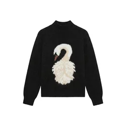 VERO MODA Pulover VMSWAN rjava/črna/bela