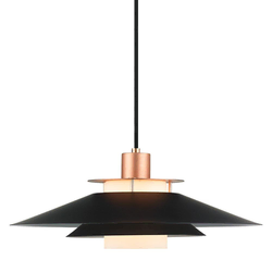 Halo Design 990785 - Luster na sajli RIVOLI 1xE27/40W/230V prečnik 40 cm crna/bakarna
