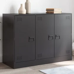 Komoda crna 99 x 39 x 73 cm čelična