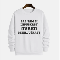 MAFIMI Muški duks Baš sam si lepuškast ovako debeljuškast, Beli