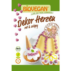 BIOVEGAN dekor rdeči srčki, 35g