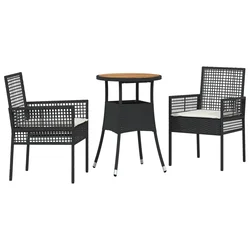 Vrtni set za objed 3 pcs Crna poliratan