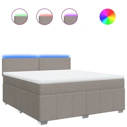 Vidaxl Box spring postelja z vzmetnico taupe 180x200 cm blago
