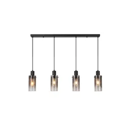 Rabalux Viseća lampa Fumea, Dimljeno staklo, 4xE27, Crna