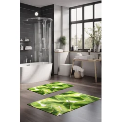 Lessentiel Maison Set prostirki za kupatilo CT-5304, 2 Komada, Zelena