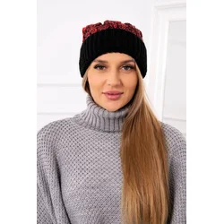 marka niezdefiniowana Cap with a pompom Abigail K326 black+raspberry