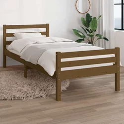 shumee Okvir za posteljo, medeno rjava, masivni les, 75x190 cm, enojni
