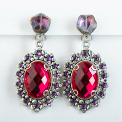 BRANIC JEWELRY Minđuše sa crvenim kristalima Petra