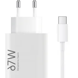Zidni punjač Xiaomi 67W 6.2A 1 x USB-A s USB-C kabelom Bijeli BHR9465EU