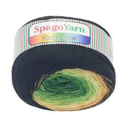 SpagoYarn Rainbow - 250g / 1000 m - rjava, bež, zelena