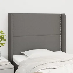 Uzglavlje s ušima tamnosivo 103x16x118/128 cm od tkanine