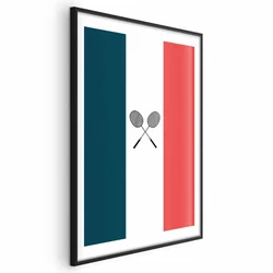 shumee Plakat - Francoske zastave in črni badmintonski loparji