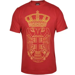 011Shop Muška majica kratkih rukava grb Srbije, Crvena