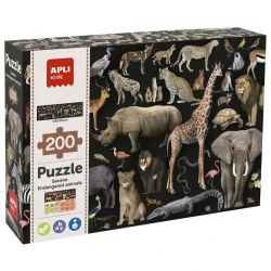 Apli Puzzle za decu Ugrožene životinje, Savana, 200 delova