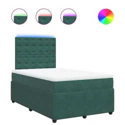 Vidaxl Box spring postelja z vzmetnico temno zelen 120x190 cm žamet