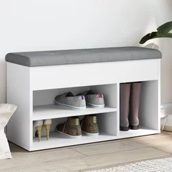 Klupa za cipele bijela 82x32x45,5 cm inženjerski drvo