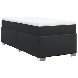 Vidaxl Box spring postelja z vzmetnico črn 100x200 cm umetno usnje