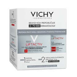 Vichy LiftActiv H.A. Krema za normalnu i mešovitu kožu, 50 ml + Nega za područje oko očiju, 15 ml PROMO