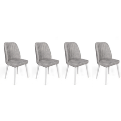 Conceptum Hypnose Set 4 trpezarijske stolice Alfa Sivo-Beli