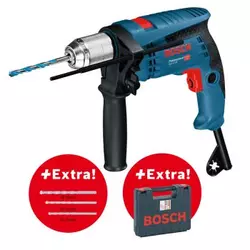 Vibraciona bušilica Bosch GSB 13 RE u koferu + 3-delni set burgija za zid CYL 5/6/8mm (0601217104)