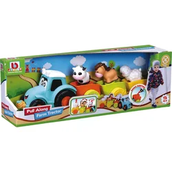 BBJunior Traktor Pull Along Farm s 3 prikolicami in živalskimi figurami - 1 k.