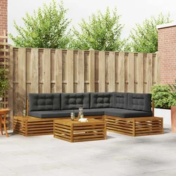 Set vanjskih sofa s jastukom 5 Komad Prirodna i antracit
