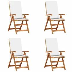 Vidaxl Vrtni Stol 4 szt. Rjava in bela 57 x 71.5 x 104 cm