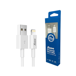 Xwave Kabl USB IPHONE 1.2M 3A,lightning,PVC beli