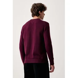 Tommy Jeans Pulover DM0DM21787 Bordo rdeča Slim Fit