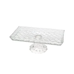Sigma Stalak za posluživanje kolača MV01-37, Pravougaona, Staklena, 28x17cm, Providna