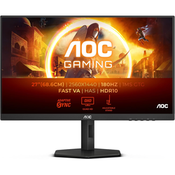 AOC gaming monitor Q27G4XN 27/VA/2560x1440/180Hz/1ms GtG/HDMI,DP/Freesync/Pivot,visina/zvucnici/crna Q27G4XN