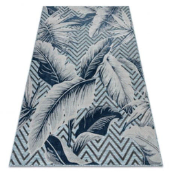 eoshop Preproga Structural BOTANIC 65242 Perje, cikcak plosko tkano za balkon, teraso - aqua blue ( - Velikost: 176x270 cm)