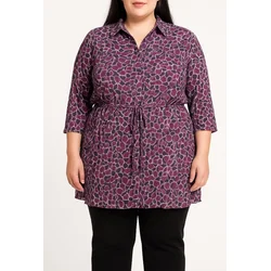 Plus size bluza s potiskom, vijola