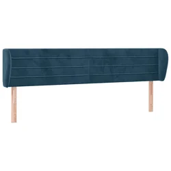Vidaxl Vzglavje z ušesi temno modro 183x23x78/88 cm žamet