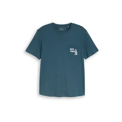 TOM TAILOR DENIM Majica petrol/bela